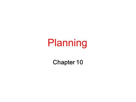 Planning Chapter 10.
