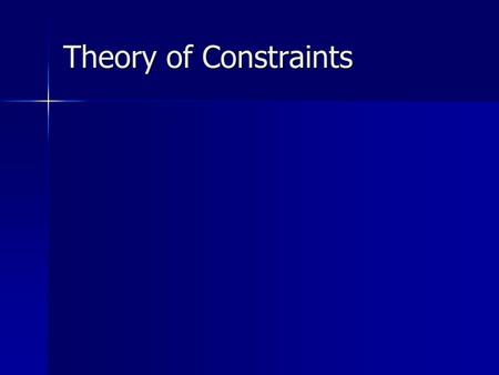 Theory of Constraints. IF: Clients never changed their minds And Vendors always supply, whatever we ask for, on time, And We do not have any absenteeism.