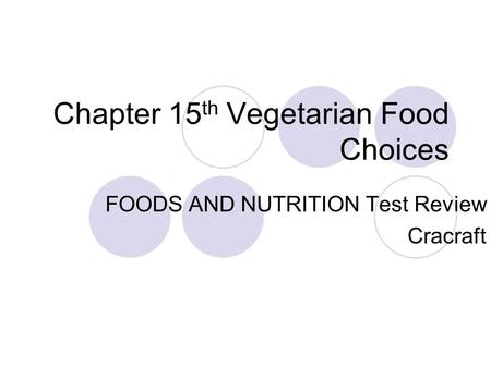 Chapter 15th Vegetarian Food Choices