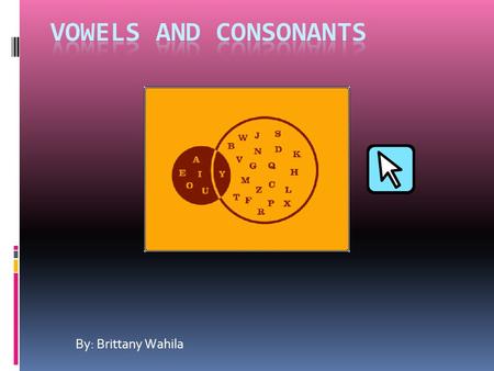 Vowels and Consonants By: Brittany Wahila.