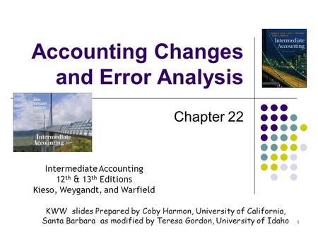 Accounting Changes and Error Analysis