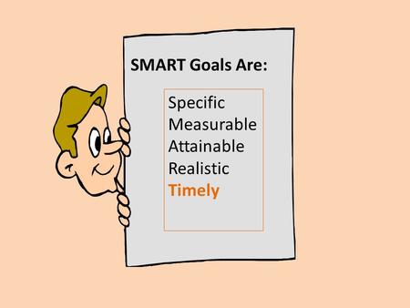 Specific Measurable Attainable Realistic Timely SMART Goals Are: