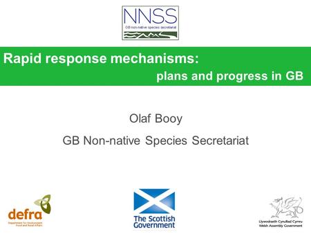 Rapid response mechanisms: plans and progress in GB Olaf Booy GB Non-native Species Secretariat.