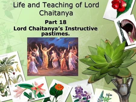 Life and Teaching of Lord Chaitanya Part 18 Lord Chaitanya’s Instructive pastimes. Part 18 Lord Chaitanya’s Instructive pastimes.