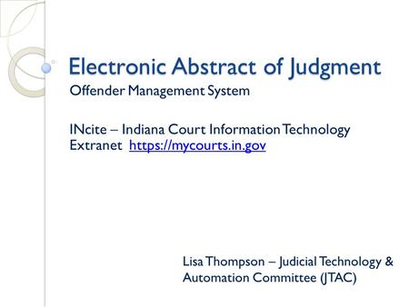 Electronic Abstract of Judgment