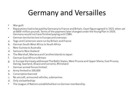 Germany and Versailles