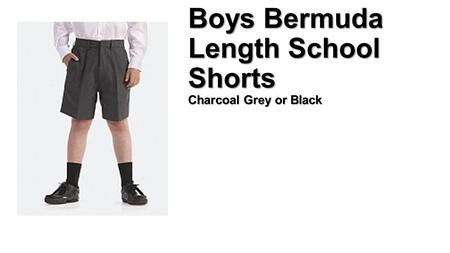Boys Bermuda Length School Shorts Charcoal Grey or Black.