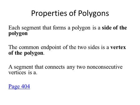 Properties of Polygons