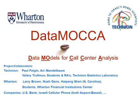 Data MOdels for Call Center Analysis