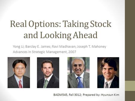 real options taking stock and looking ahead