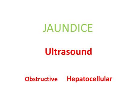Ultrasound Obstructive Hepatocellular