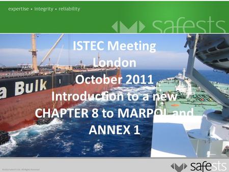 ISTEC Meeting London October 2011 Introduction to a new