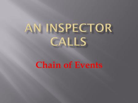 An Inspector Calls Chain of Events.