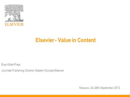 Elsevier - Value in Content