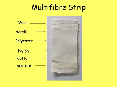 Multifibre Strip Wool Acrylic Polyester Nylon Cotton Acetate.