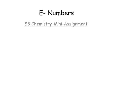 S3 Chemistry Mini-Assignment