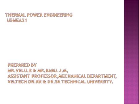 Thermal Power Engineering U5MEA21