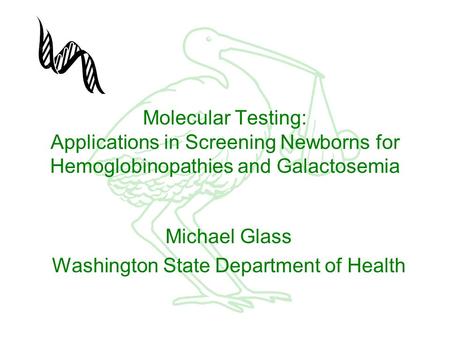 Michael Glass Washington State Department of Health