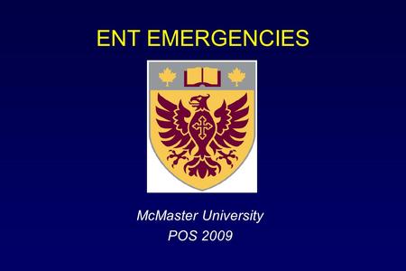 McMaster University POS 2009