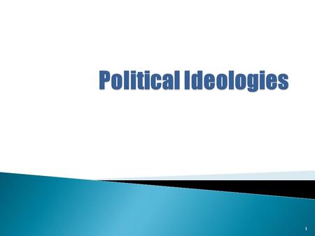 1. Political Ideology refers to a set of values, beliefs, opinions, assumptions, and attitudes about how society should be organized and operated. It.