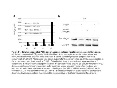 PGE 2 (pg/ml) a b Procollagen I serum aspirin (400  M) ++ + + 6 h GAPDH -- - - Figure S1. Serum-up-regulated PGE 2 suppresses procollagen I protein expression.