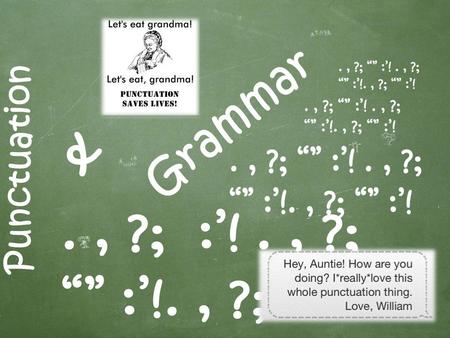 Punctuation & Grammar., ?; :’!., ?; “” :’!., ?; “” :’!
