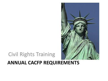 Annual CACFP Requirements