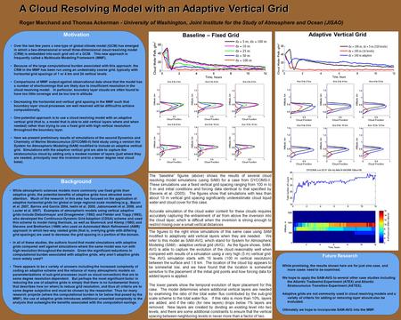 A Cloud Resolving Model with an Adaptive Vertical Grid Roger Marchand and Thomas Ackerman - University of Washington, Joint Institute for the Study of.