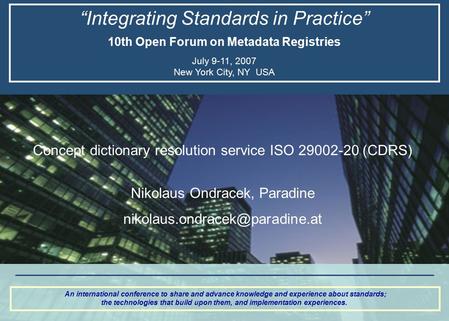 “Integrating Standards in Practice”