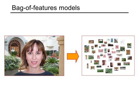 Bag-of-features models. Origin 1: Texture recognition Texture is characterized by the repetition of basic elements or textons For stochastic textures,