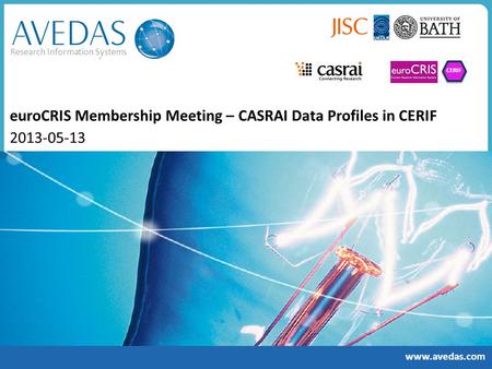 Research Information Systems www.avedas.com euroCRIS Membership Meeting – CASRAI Data Profiles in CERIF 2013-05-13 CERIF.