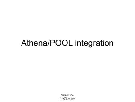 Athena/POOL integration