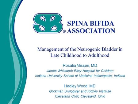 Management of the Neurogenic Bladder in Late Childhood to Adulthood