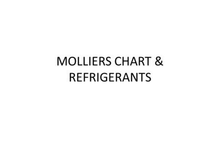 MOLLIERS CHART & REFRIGERANTS