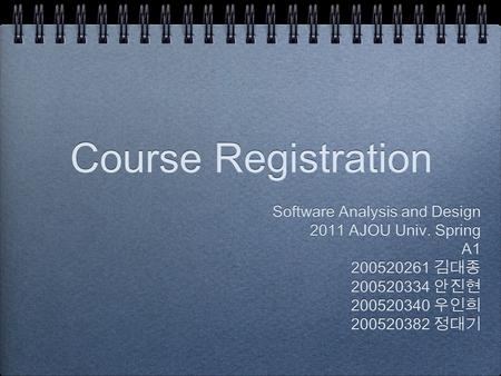 Course Registration Software Analysis and Design