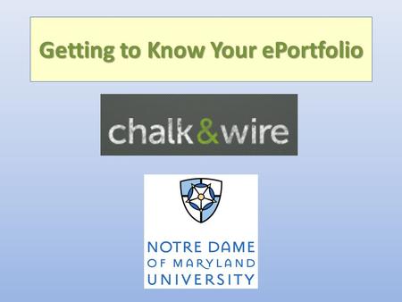 Getting to Know Your ePortfolio. What table of contents do I use for my ePortfolio ?