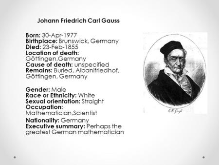 Johann Friedrich Carl Gauss