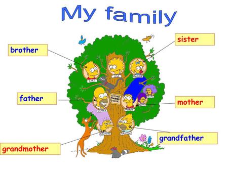 My family sister brother father mother grandfather grandmother.