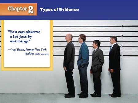 Chapter 2 Types of Evidence Kendall/Hunt.