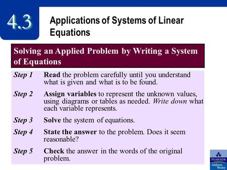Applications of Systems of Linear Equations
