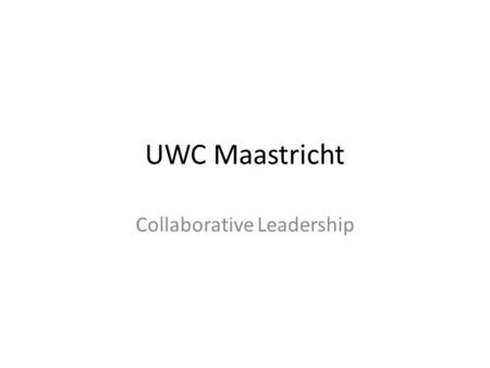 UWC Maastricht Collaborative Leadership. The Tightrope Walker Once there was a tightrope walker who performed unbelievable aerial feats. All over Paris,