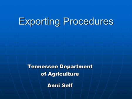 Tennessee Department of Agriculture Anni Self