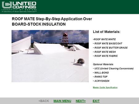 ROOF MATE Step-By-Step Application Over BOARD-STOCK INSULATION