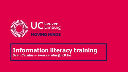 Information literacy training Sven Cerulus –