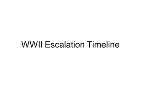 WWII Escalation Timeline