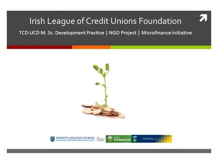  Irish League of Credit Unions Foundation TCD-UCD M. Sc. Development Practice | NGO Project | Microfinance Initiative.
