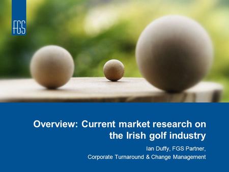 Overview: Current market research on the Irish golf industry