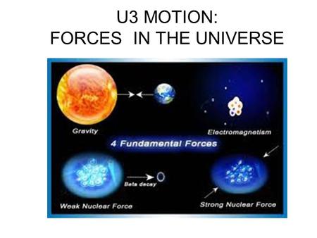 U3 MOTION: FORCES IN THE UNIVERSE