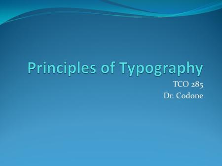 Principles of Typography