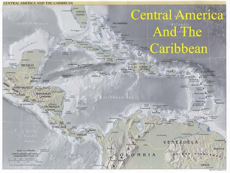 Central America And The Caribbean. Central America Isthmus – A narrow strip of land, with water on both sides, that connects two larger bodies of land.